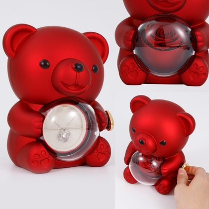 Sterling Silber Halskette - mit echter Rosen Bär Geschenkbox