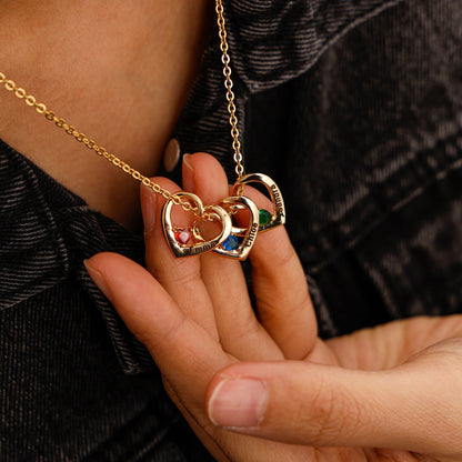 Herz & Geburtsstein - Namensanhänger Halskette