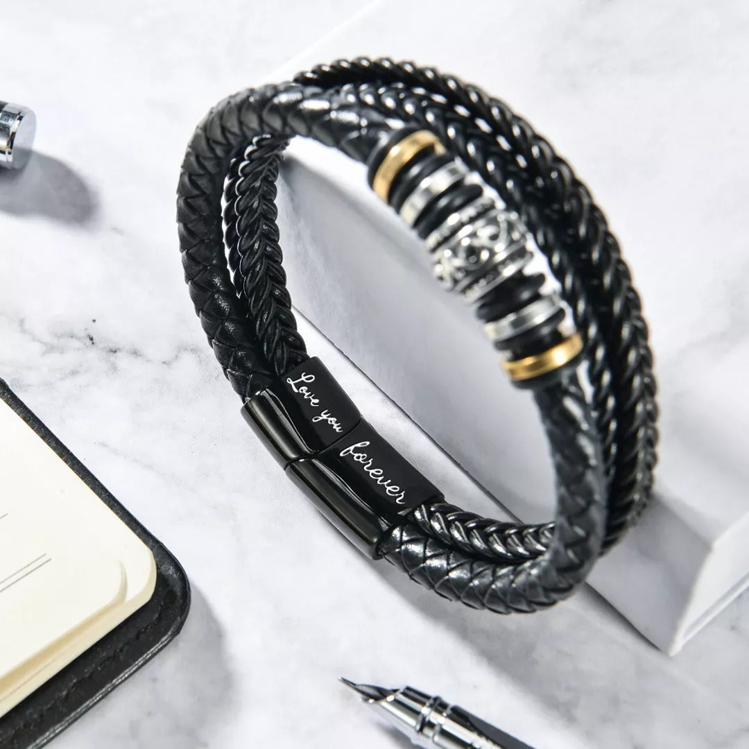 Leder Armband - Ich liebe dich "An meinen Sohn"