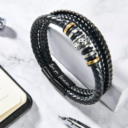 Leder Armband - Ich liebe dich "An meinen Sohn"