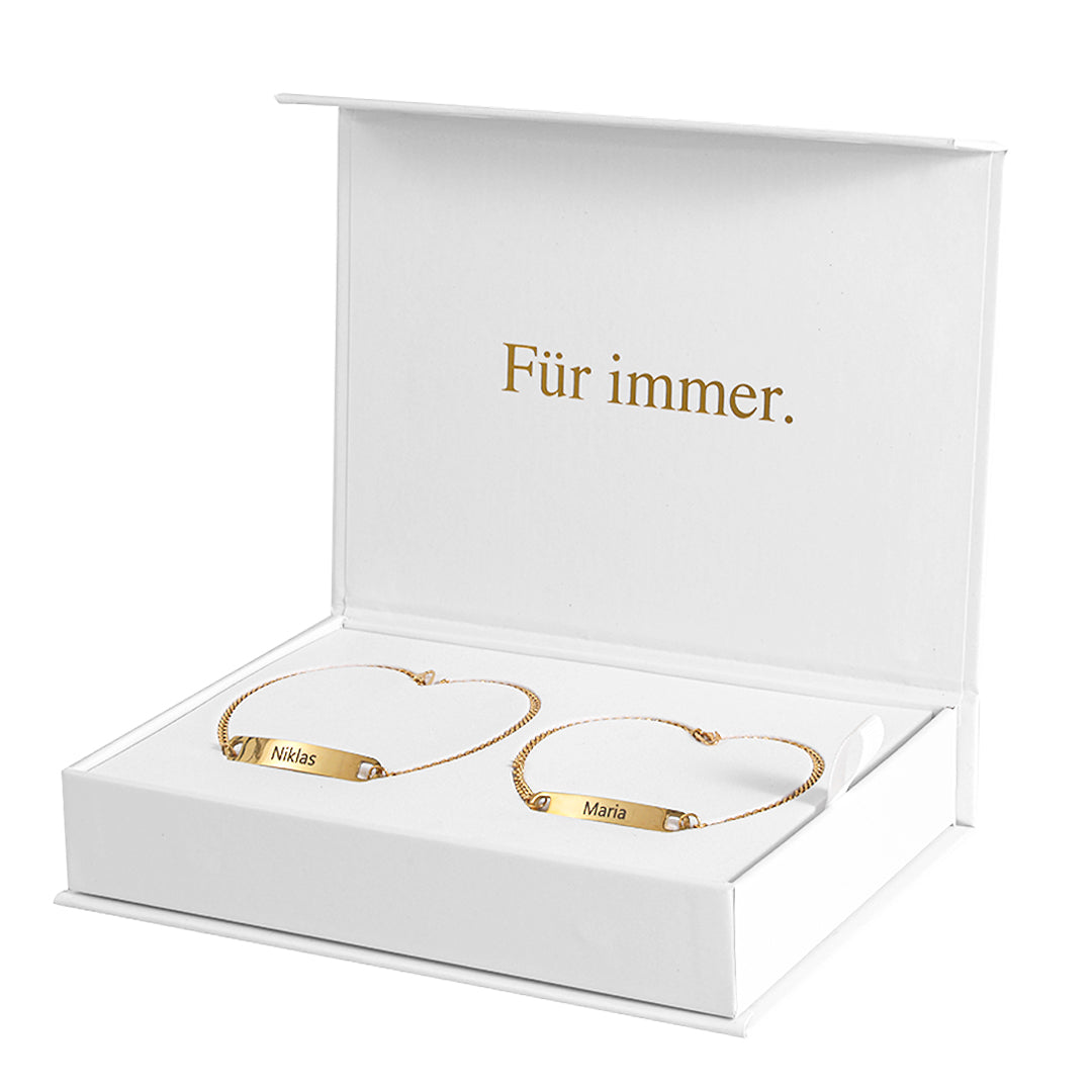 Luvellery Permanent Partner-Armbänder mit Gravur
