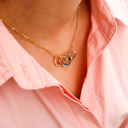 Herz & Geburtsstein - Namensanhänger Halskette