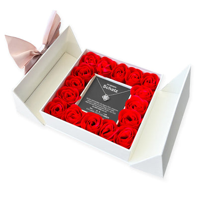 Sterling Silber Halskette - Luxus Rosenbox - An meinen Schatz