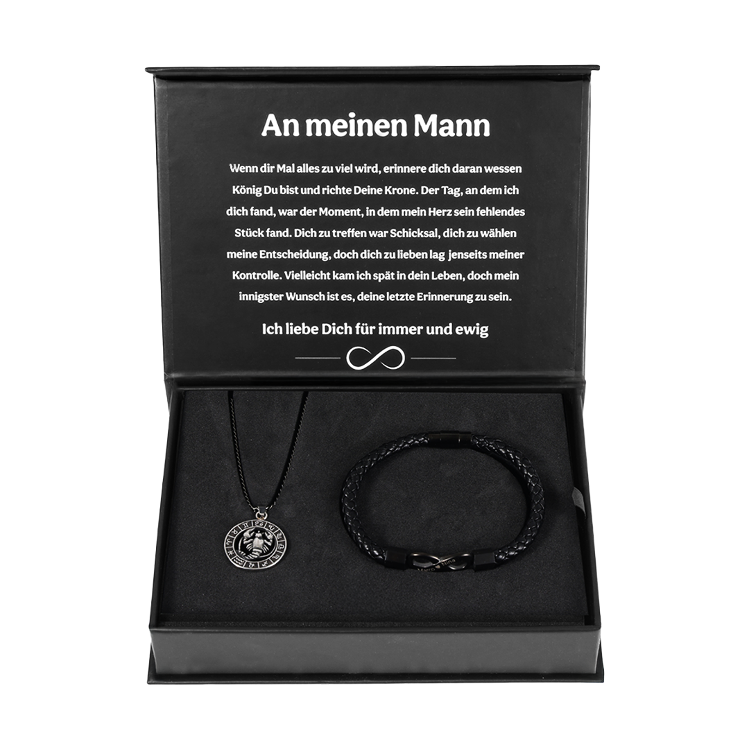 Armband mit Gravur & Sternzeichen Halskette - An meinen Mann