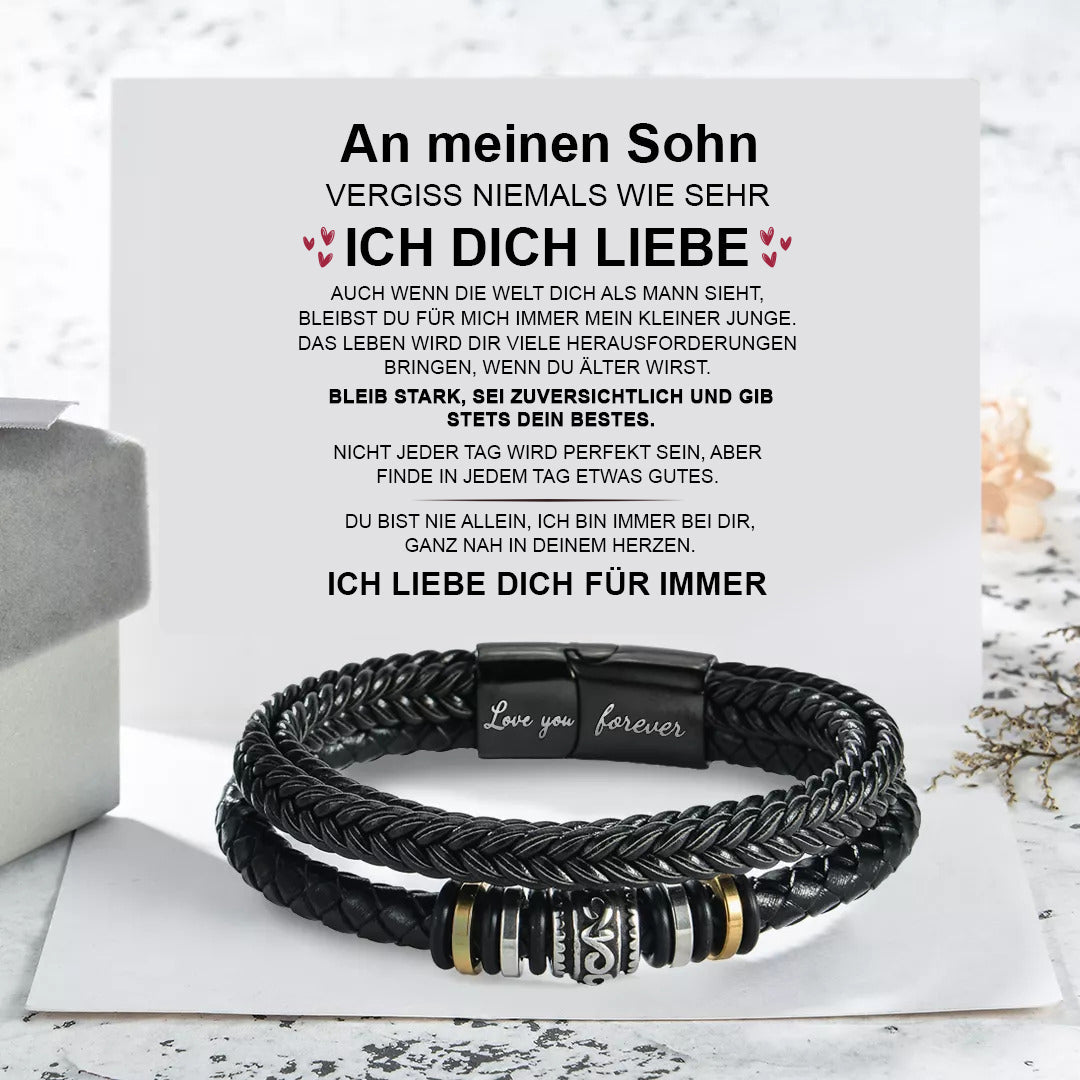 Leder Armband - Ich liebe dich "An meinen Sohn"