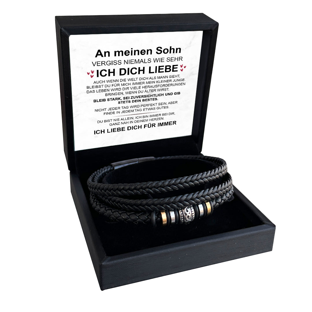 Leder Armband - Ich liebe dich "An meinen Sohn"
