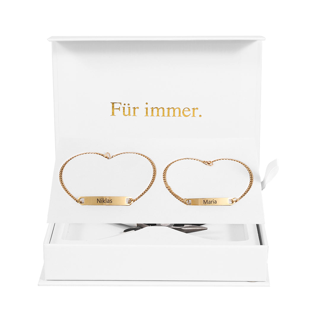 Luvellery Permanent Partner-Armbänder mit Gravur