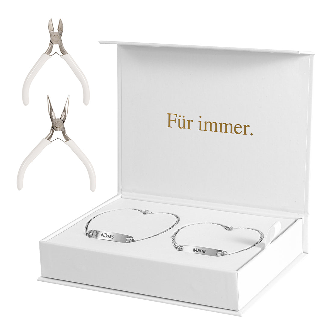 Luvellery Permanent Partner-Armbänder mit Gravur