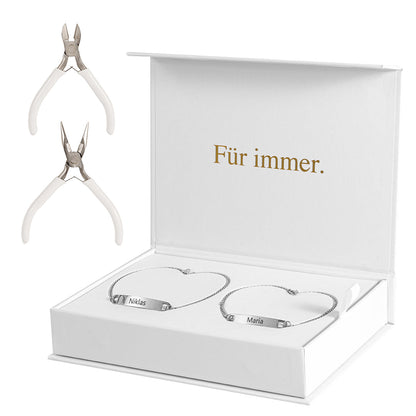 Luvellery Permanent Partner-Armbänder mit Gravur