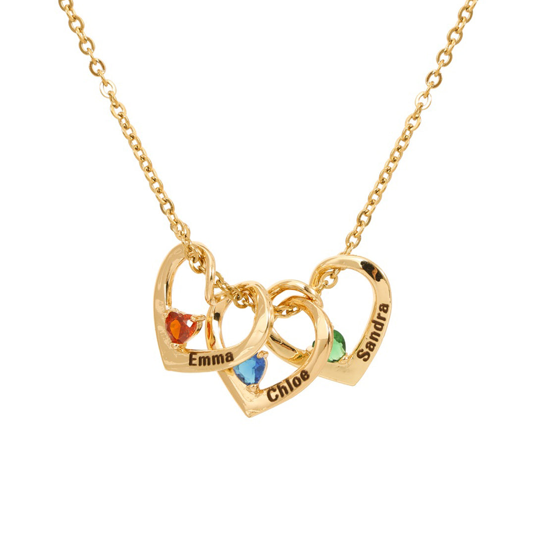 Herz & Geburtsstein - Namensanhänger Halskette