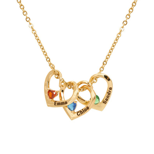 Herz & Geburtsstein - Namensanhänger Halskette