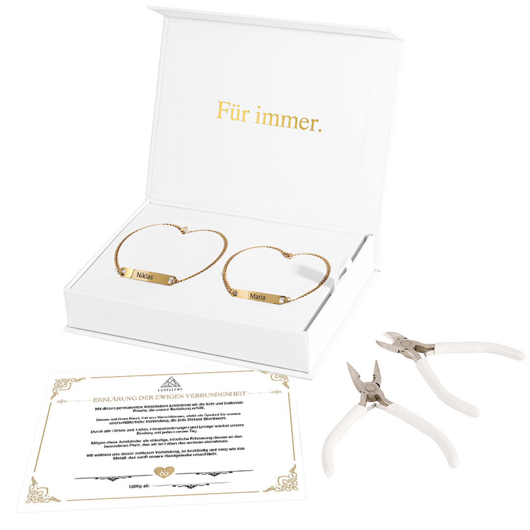 Luvellery Permanent Partner-Armbänder mit Gravur