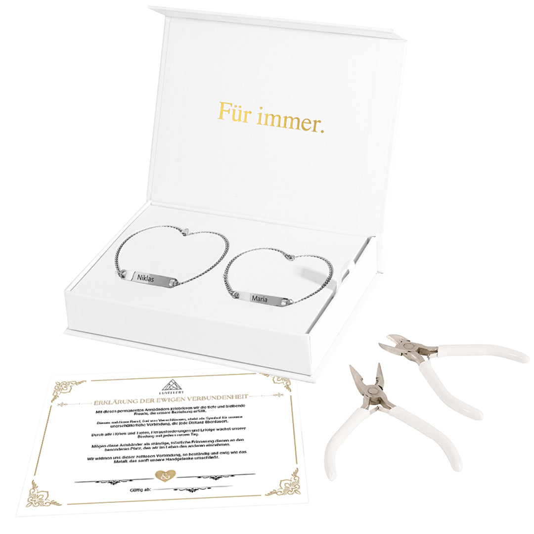 Luvellery Permanent Partner-Armbänder mit Gravur