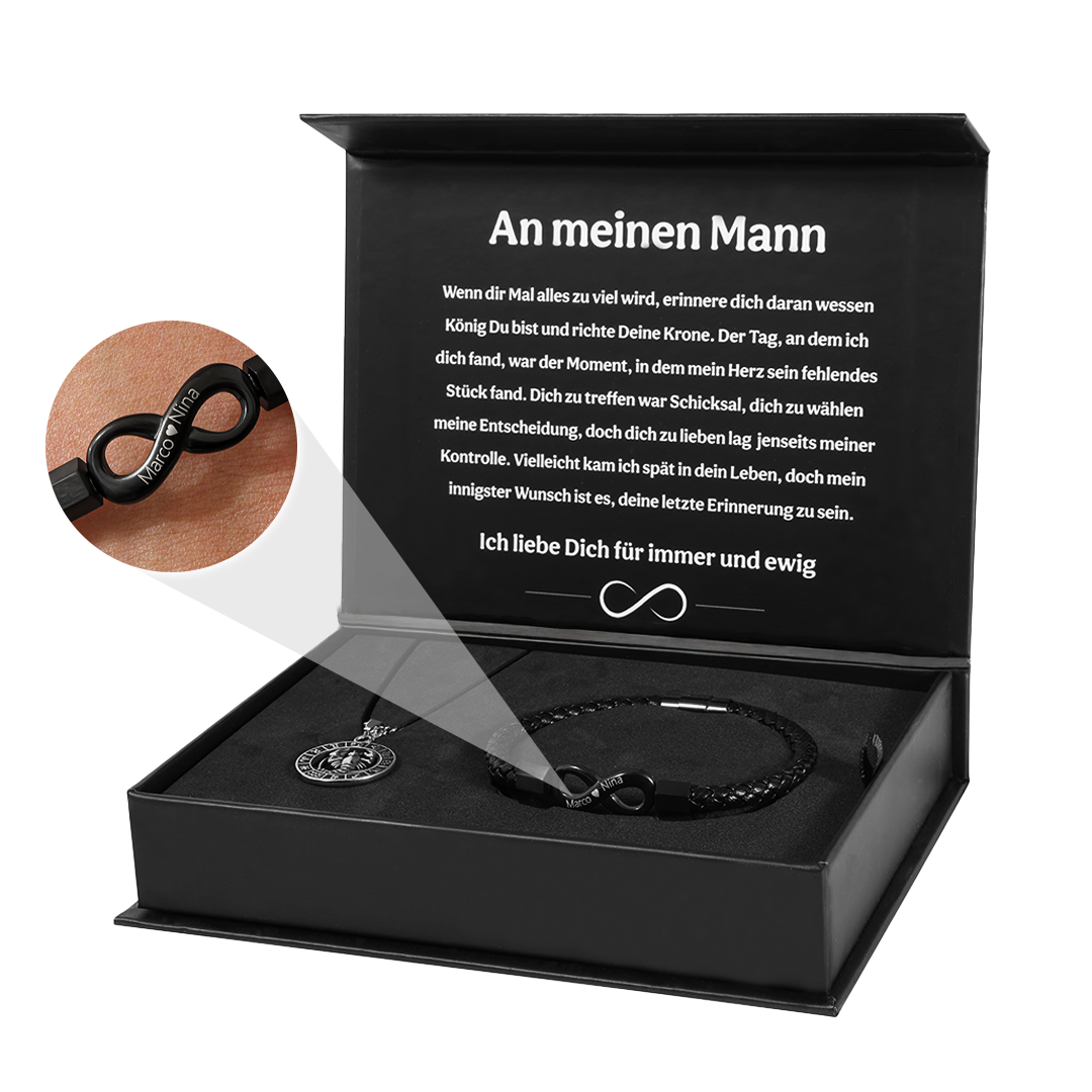 Armband mit Gravur & Sternzeichen Halskette - An meinen Mann