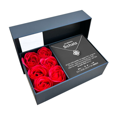 Sterling Silber Halskette - Mit 6 Rosen - An meinen Schatz